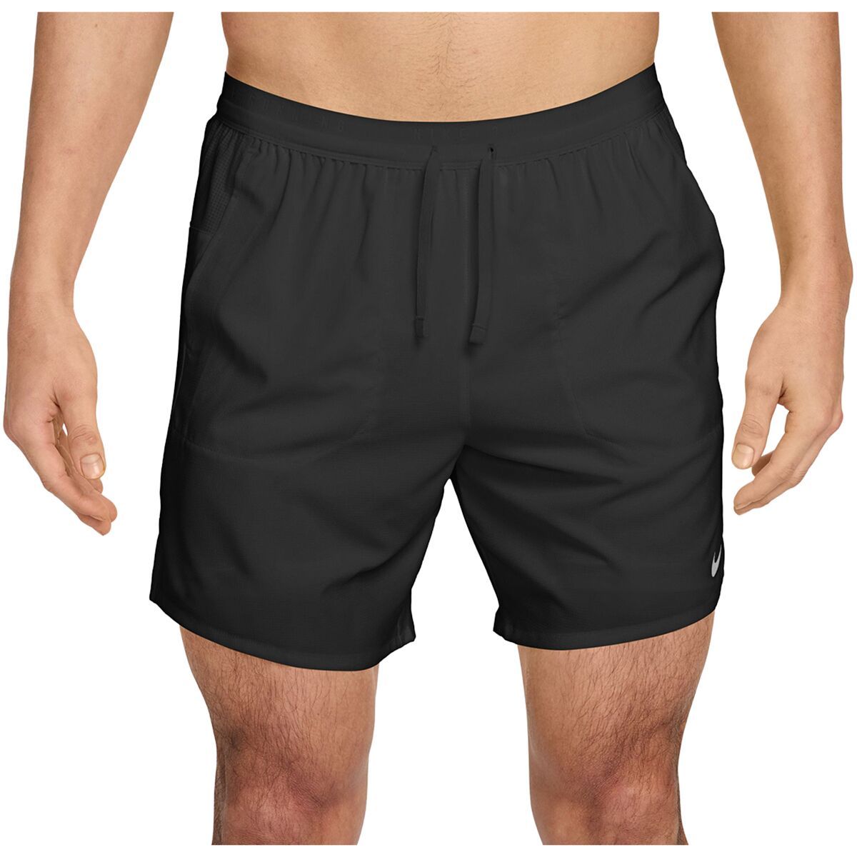 Image of Nike Dri-Fit Stride 2-In-1 7in Short - Men's Black/Reflective Silv, S