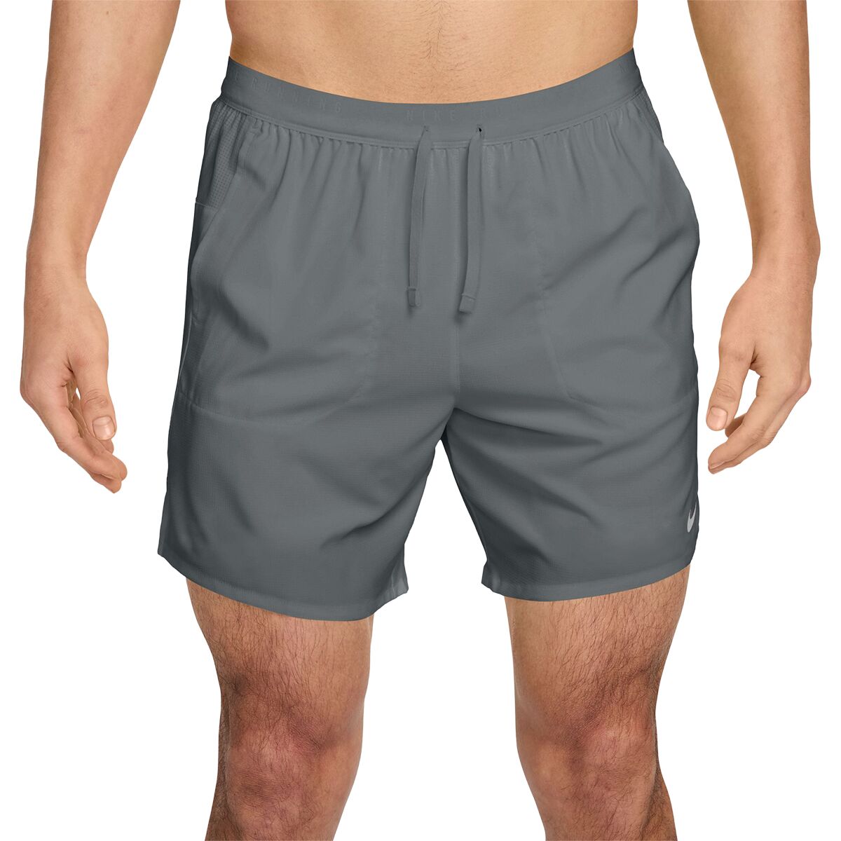 Image of Nike Dri-Fit Stride 2-In-1 7in Short - Men's Smoke Grey/Reflective Silv, S