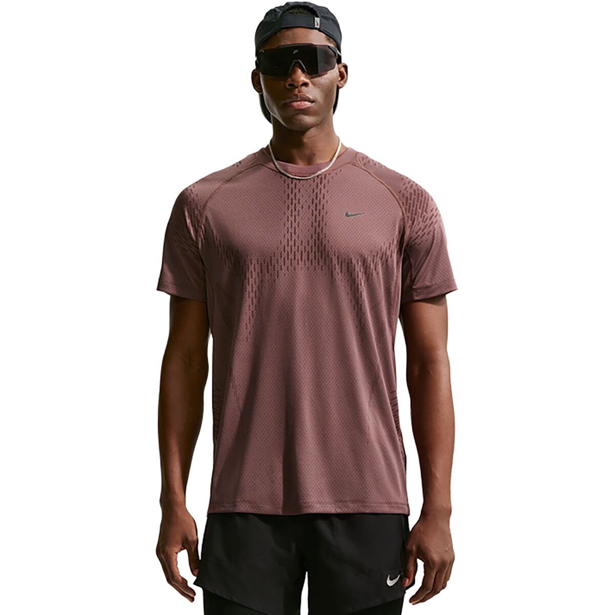 Nike Nike Stride Dri-FIT ADV Novelty SS T-Shirt - Men's Tattoo/Burgundy Crush/Refblk, L