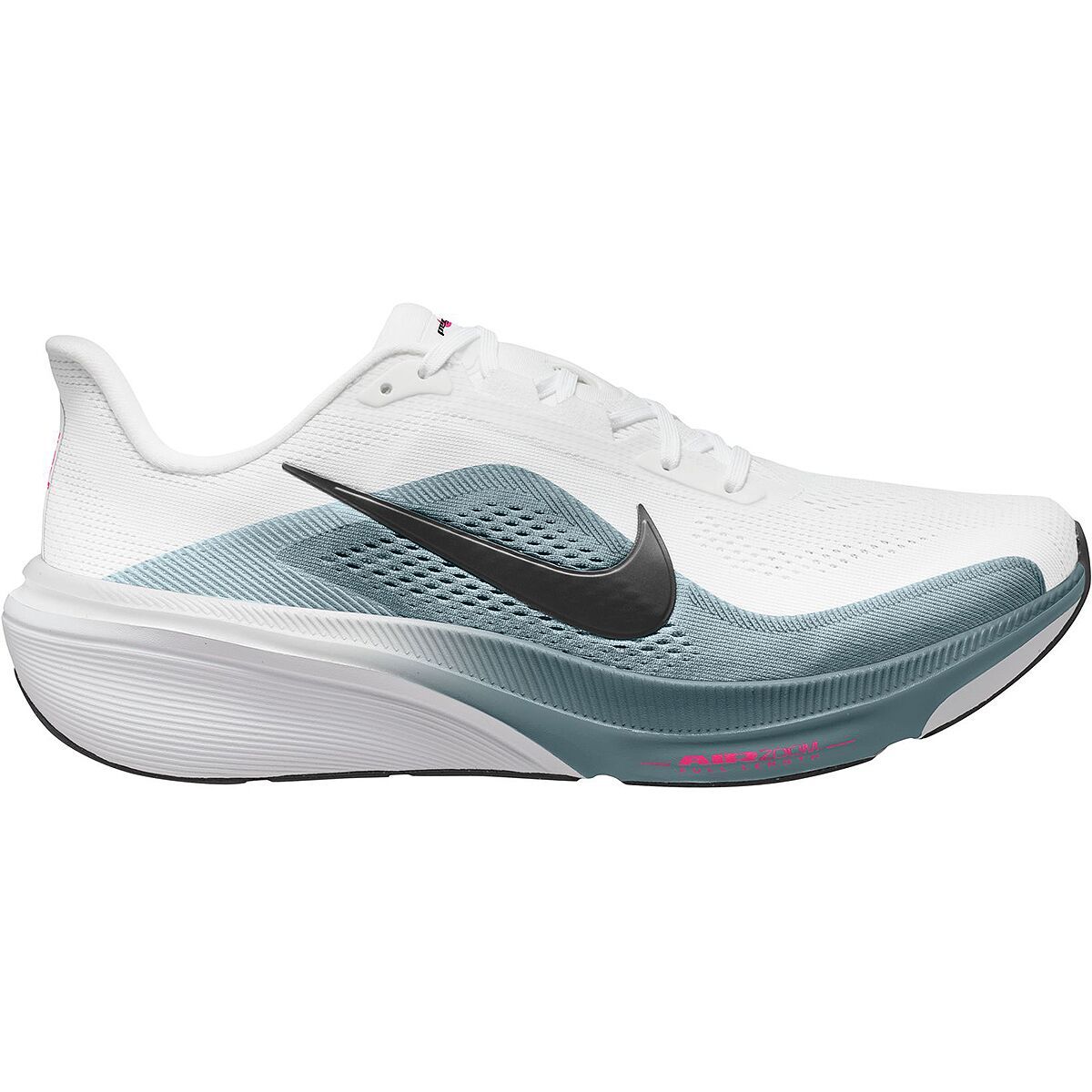 Image of Nike Pegasus 42 Running Shoe - Men's White/Black-Mineral Slate-Hyper Pink, 10.0
