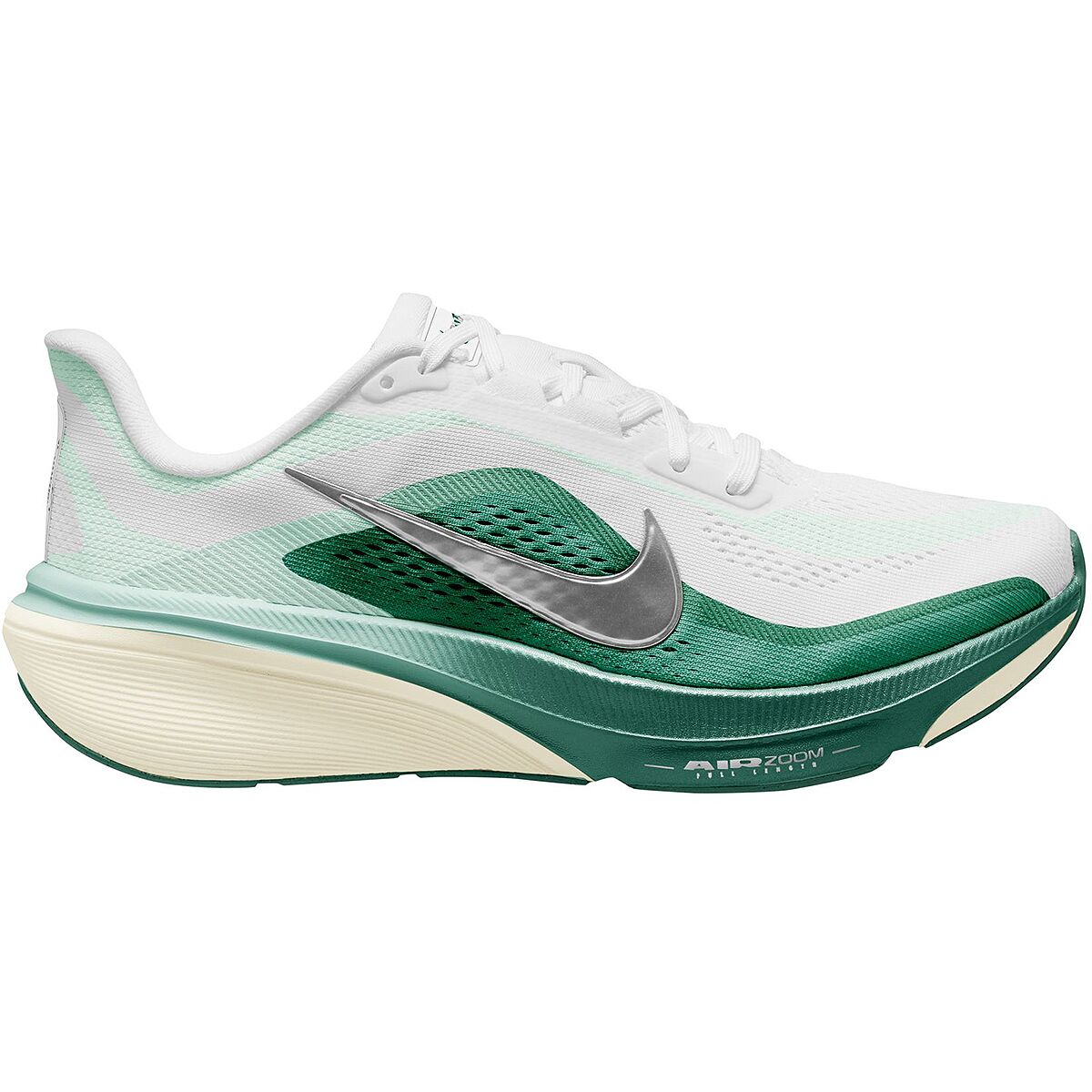 Image of Nike Pegasus 42 Running Shoe - Women's White/Metallic Silver-Malachite, 7.5