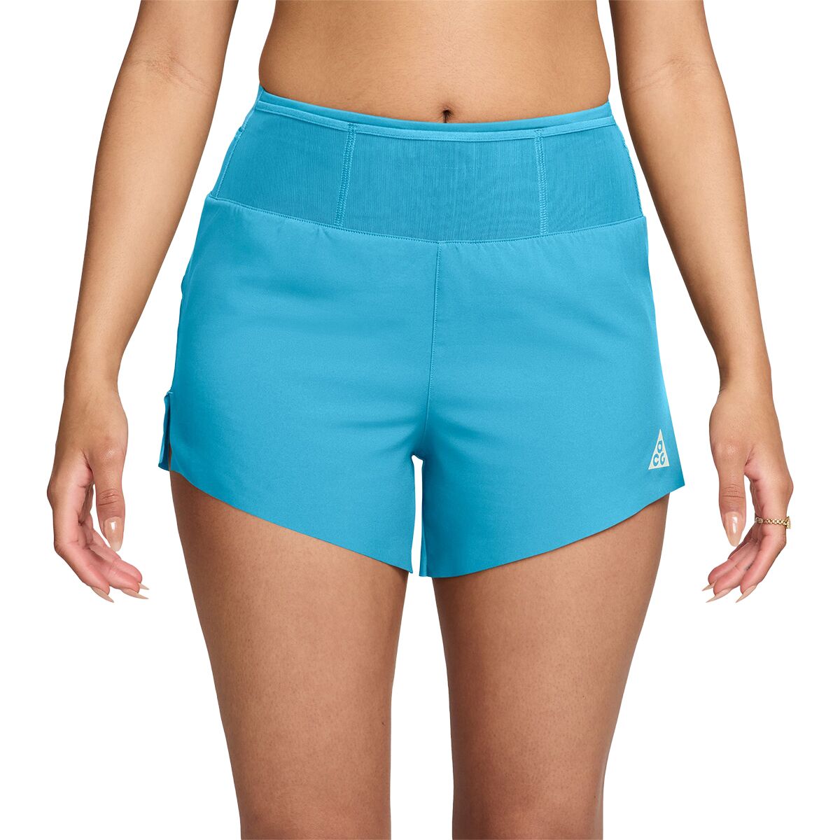Image of Nike ACG Trail Dri-Fit Mrbf 4in AOP Short - Women's Baltic Blue/Baltic Blue/Summit White, L