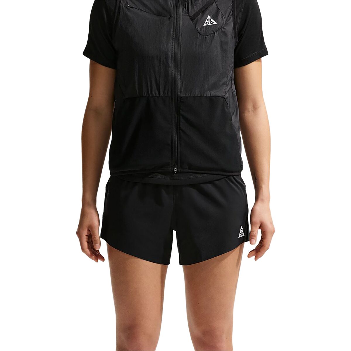 Image of Nike ACG Trail Dri-Fit Mrbf 4in AOP Short - Women's Black/Black/Summit White, S