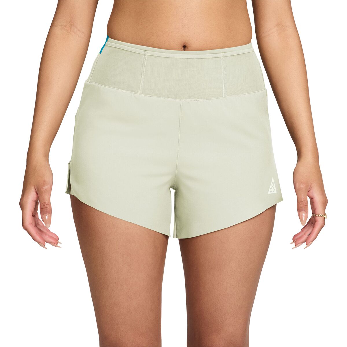Image of Nike ACG Trail Dri-Fit Mrbf 4in AOP Short - Women's Sea Glass/Sea Glass/Summit White, S