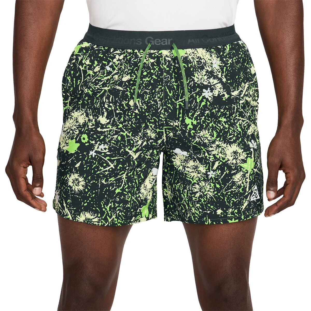 Image of Nike ACG Dri-FIT Second Sunrise 6in AOP Short - Men's Mean Green/Black Spruce/Summit White, XL