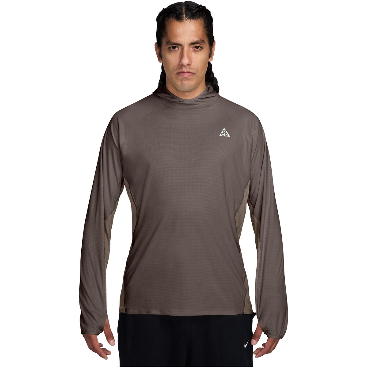 Image of Nike ACG Dri-FIT UV Solar Chase Hoodie - Men's Ironstone/Mink Brown/Summit White, S