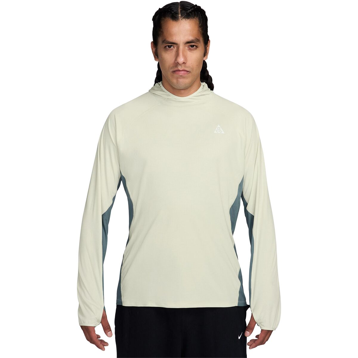 Image of Nike ACG Dri-FIT UV Solar Chase Hoodie - Men's Sea Glass/Mineral Slate/Summit White, XXL