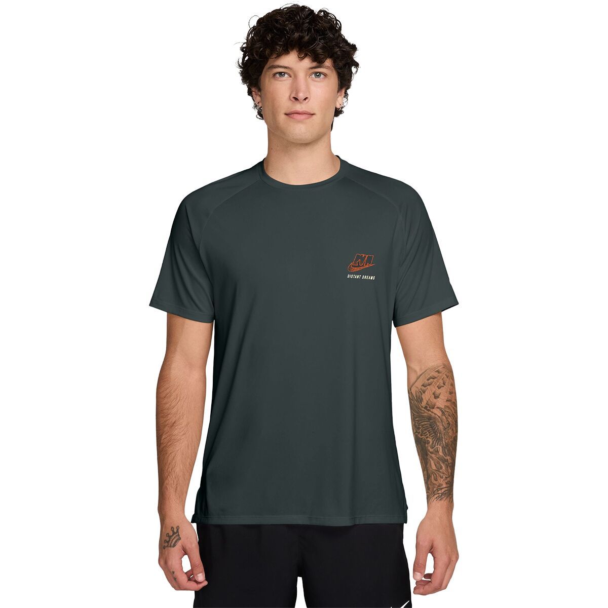 Image of Nike Dri-FIT ADV Distant Dreams T-Shirt - Men's Black Spruce, XL