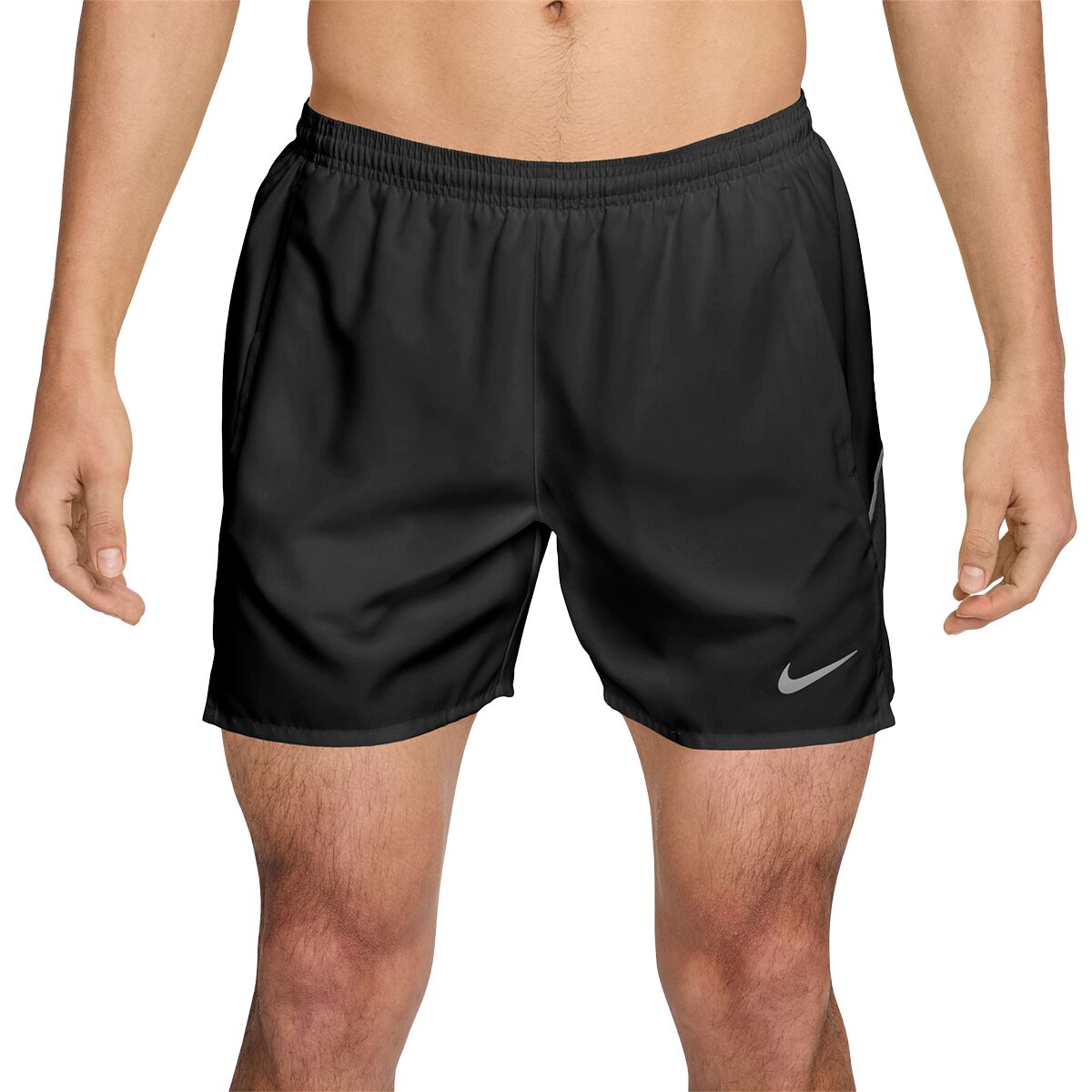 Image of Nike Dri-FIT Miler 5in Brief Short - Men's Black/Black/Reflective Silver, S