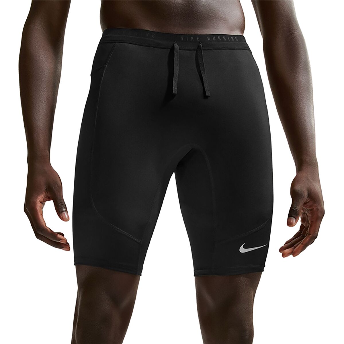 Image of Nike Dri-Fit Stride Half Tight - Men's Black/Reflective Silver, XL