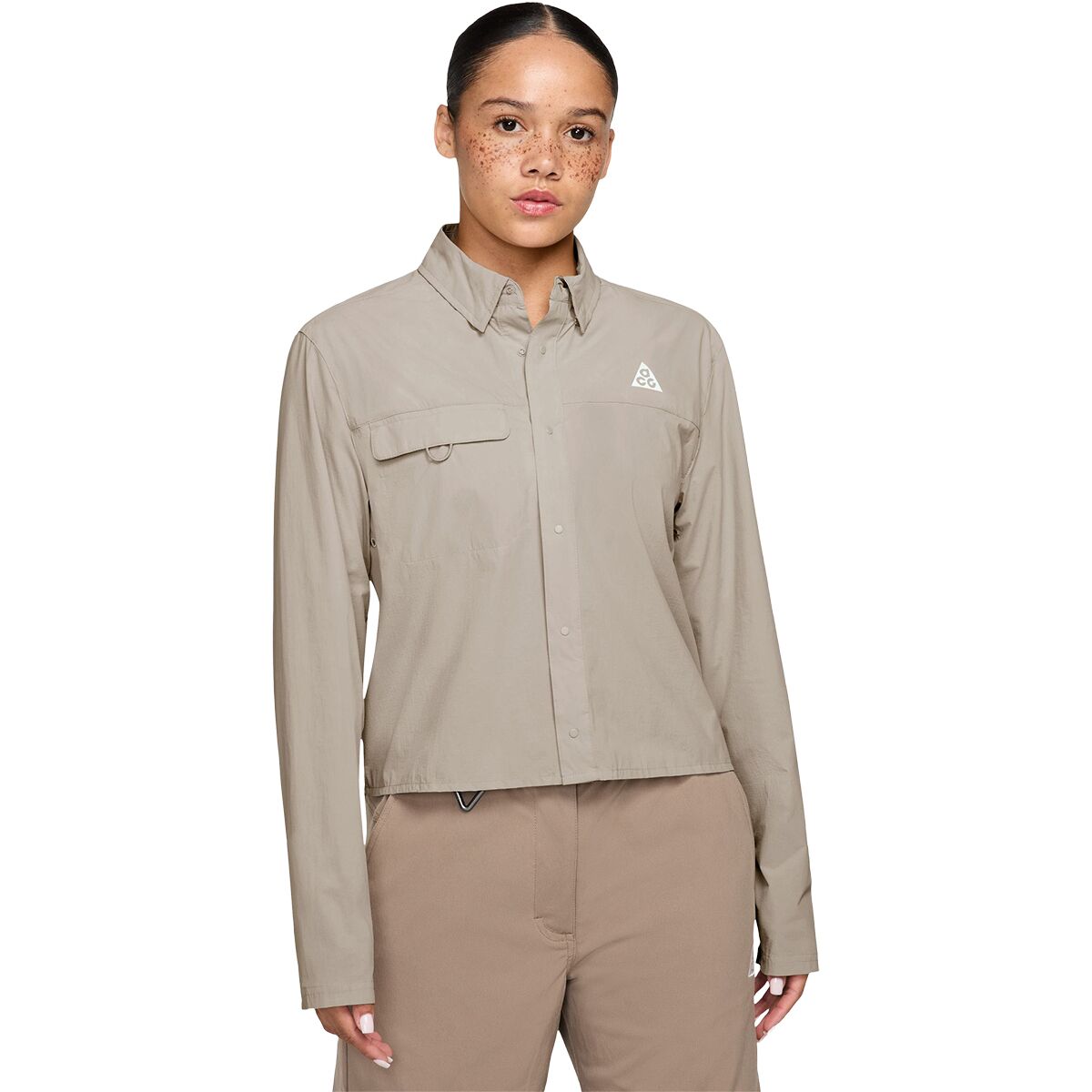 Image of Nike ACG Button-Up Long-Sleeve Top - Women's Cream Ii/Summit White, L