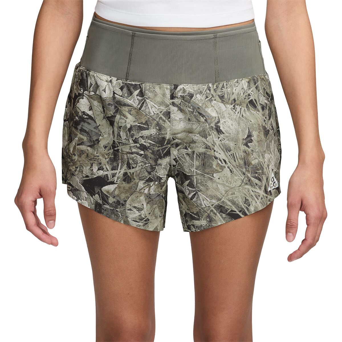 Image of Nike ACG Dri-Fit 4 Brief-Lined Running Short - Women's Sequoia/Summit White, S