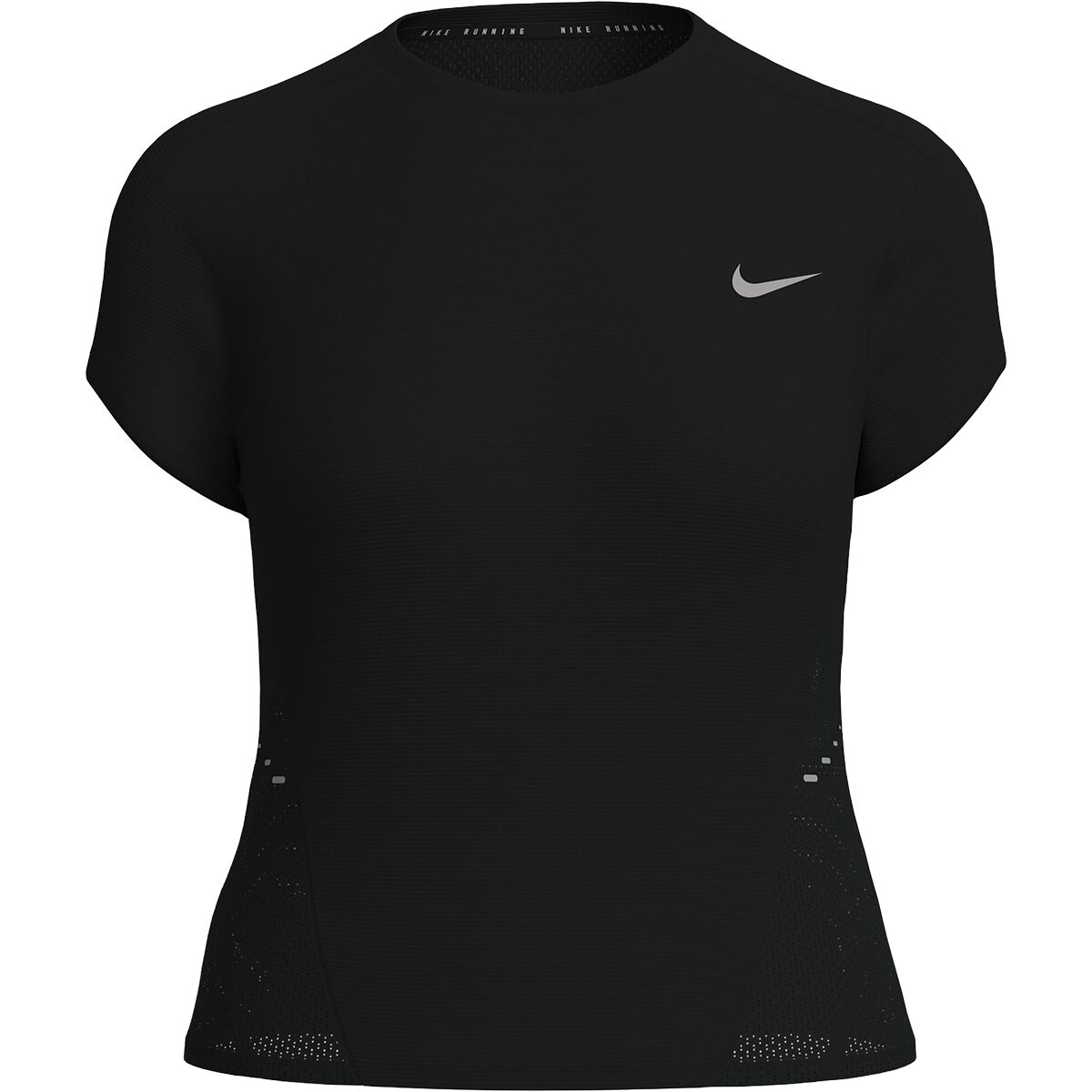 Image of Nike Swift Dri-Fit Seamless Short-Sleeve Top - Women's Black/Cool Grey/Reflect Silver, XS