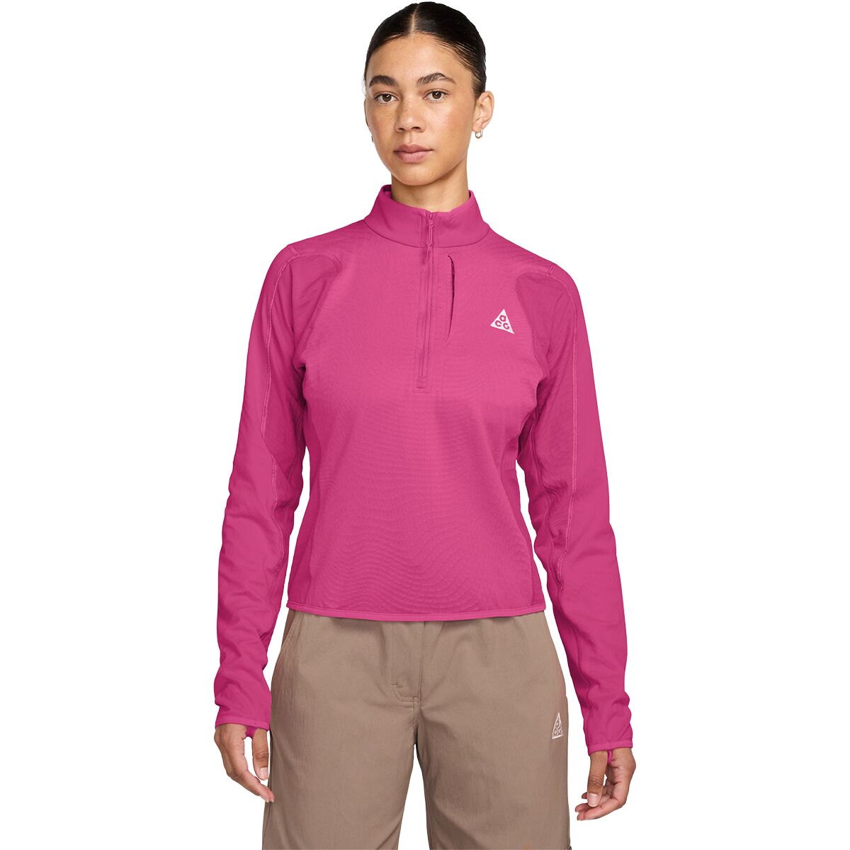 Image of Nike ACG Therma-Fit 1/2-Zip Top - Women’s Desert Pink/Lt Orewood Brn/Summit White, L