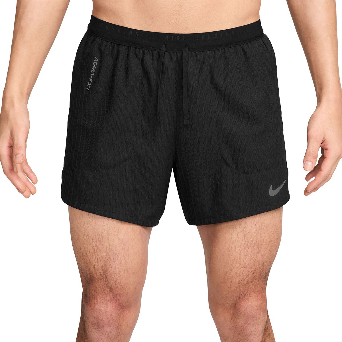 Image of Nike Aero-FIT Stride 5in Brief Short - Men's Black/Reflective Silv, M