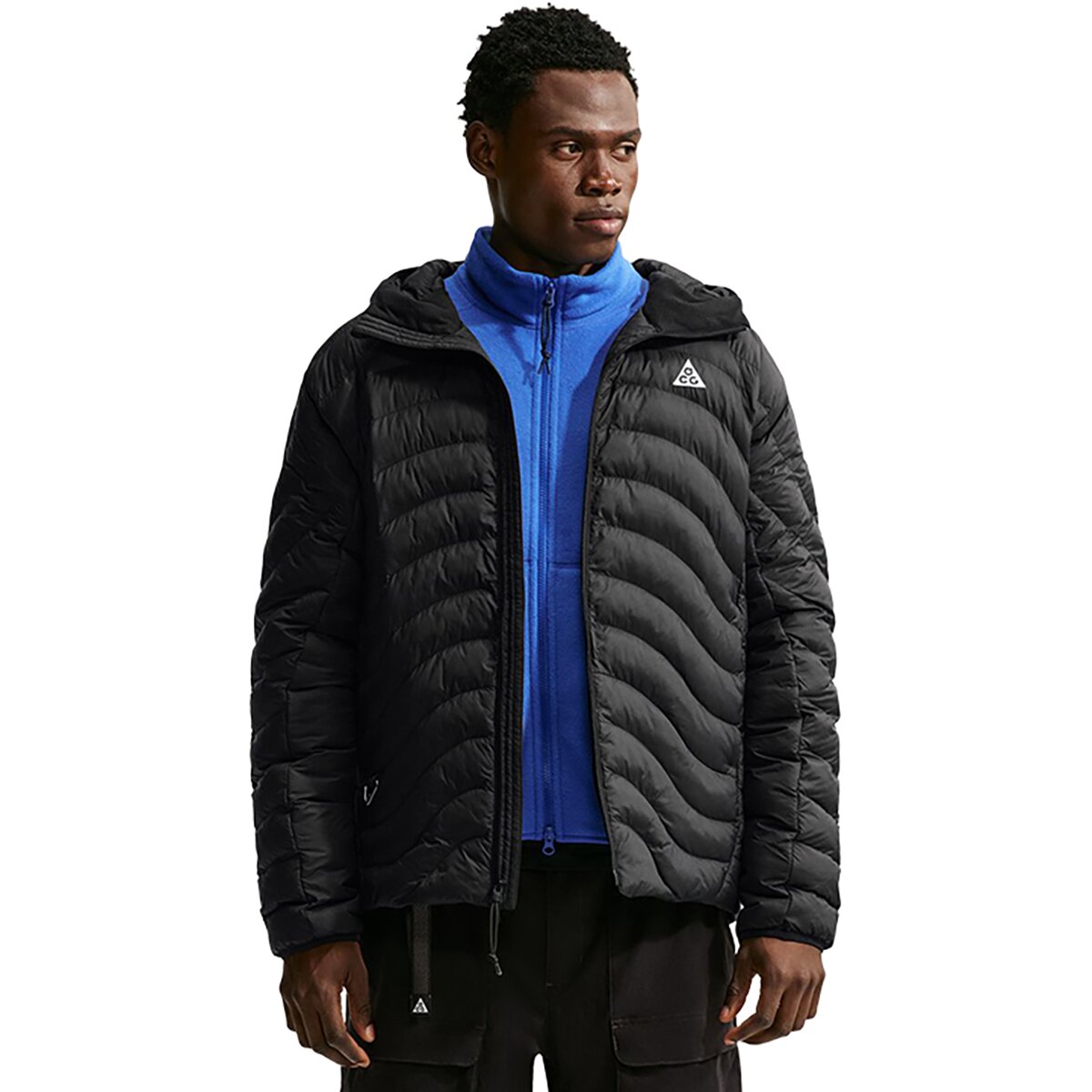 Image of Nike ACG Lava Flow Therma-FIT Hooded Jacket - Men's Black/Summit White, S
