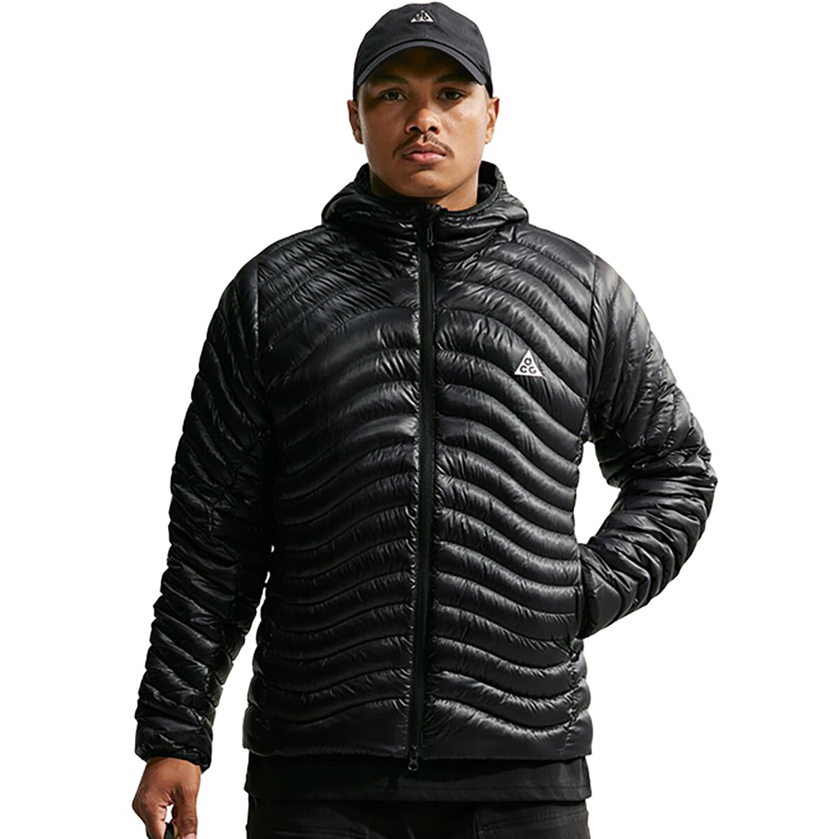 Image of Nike ACG Lava Flow Therma-FIT Ultralight Hooded Jacket - Men's Black/Black/Summit White, S