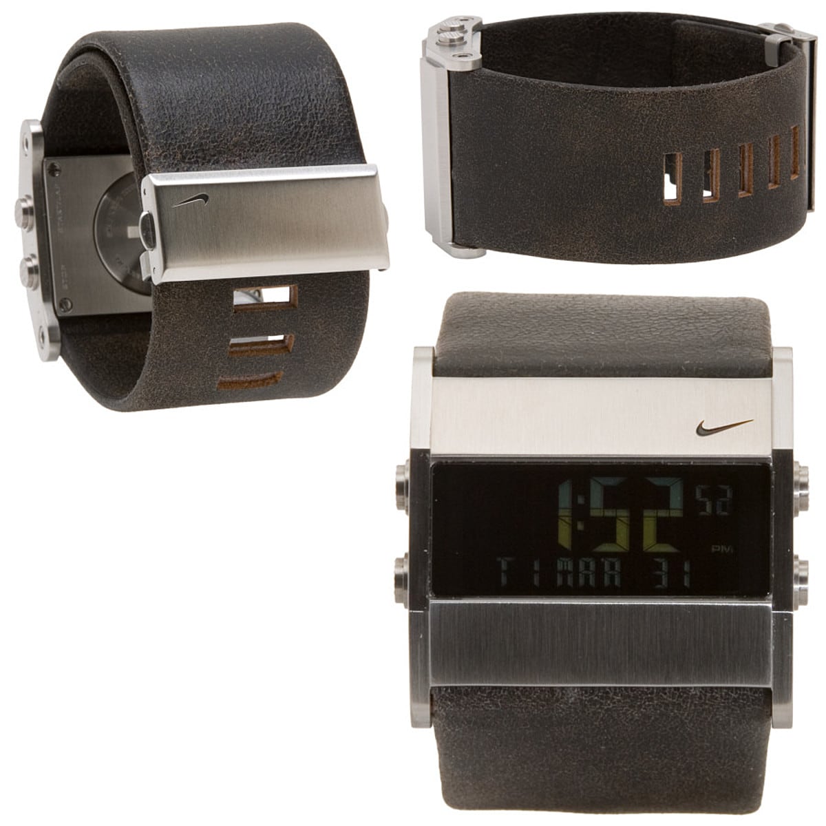 Nike Timing Oregon Series Square Digital Leather Watch Accessories