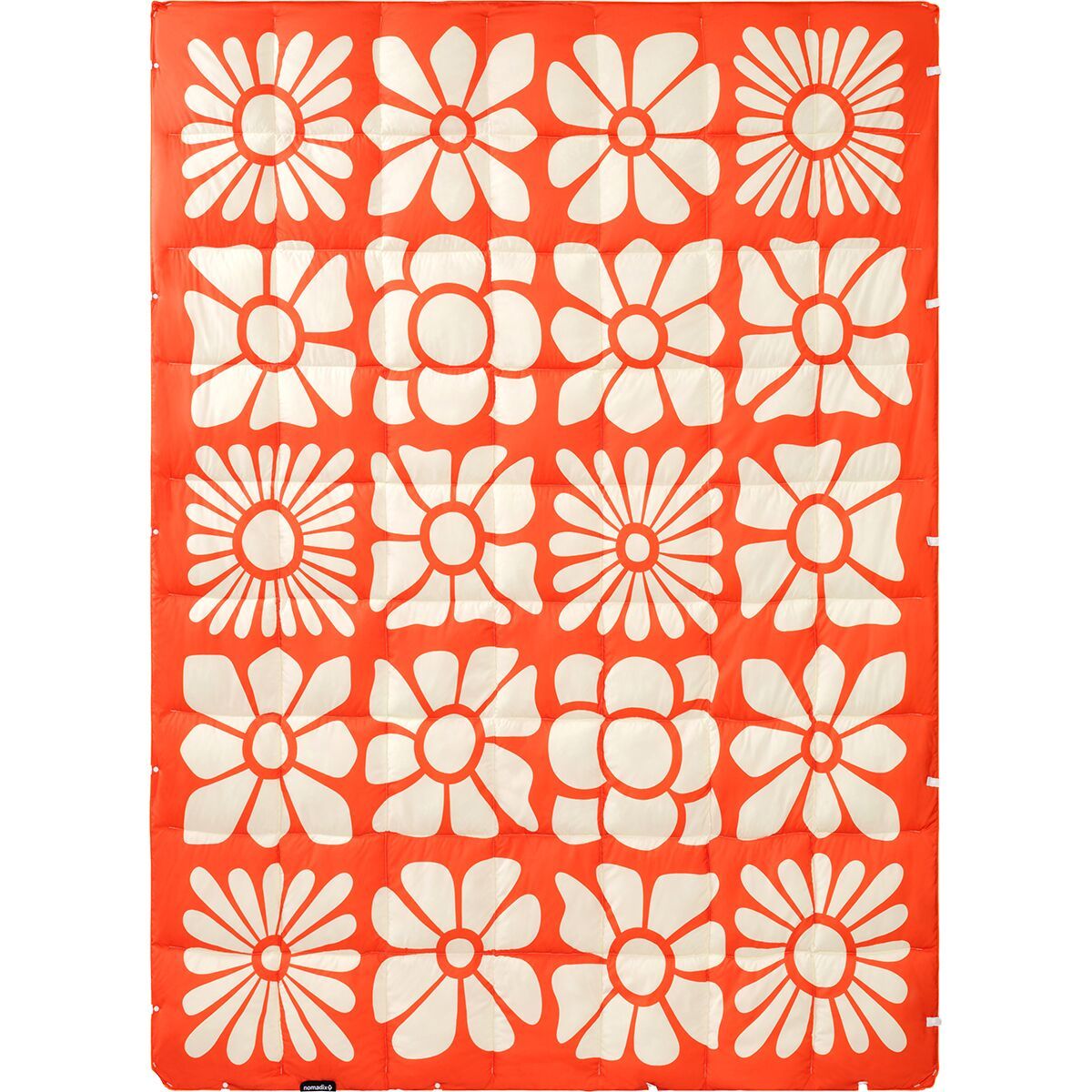 Image of Nomadix Puffer Blanket Big Flowers Expedition Orange, One Size