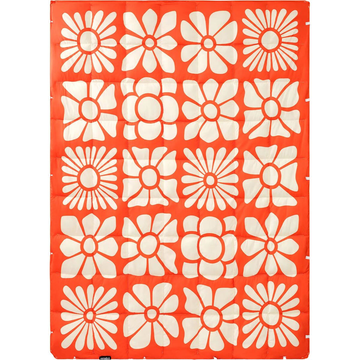 Image of Nomadix Graphene Puffer Blanket Big Flowers Expedition Orange, One Size