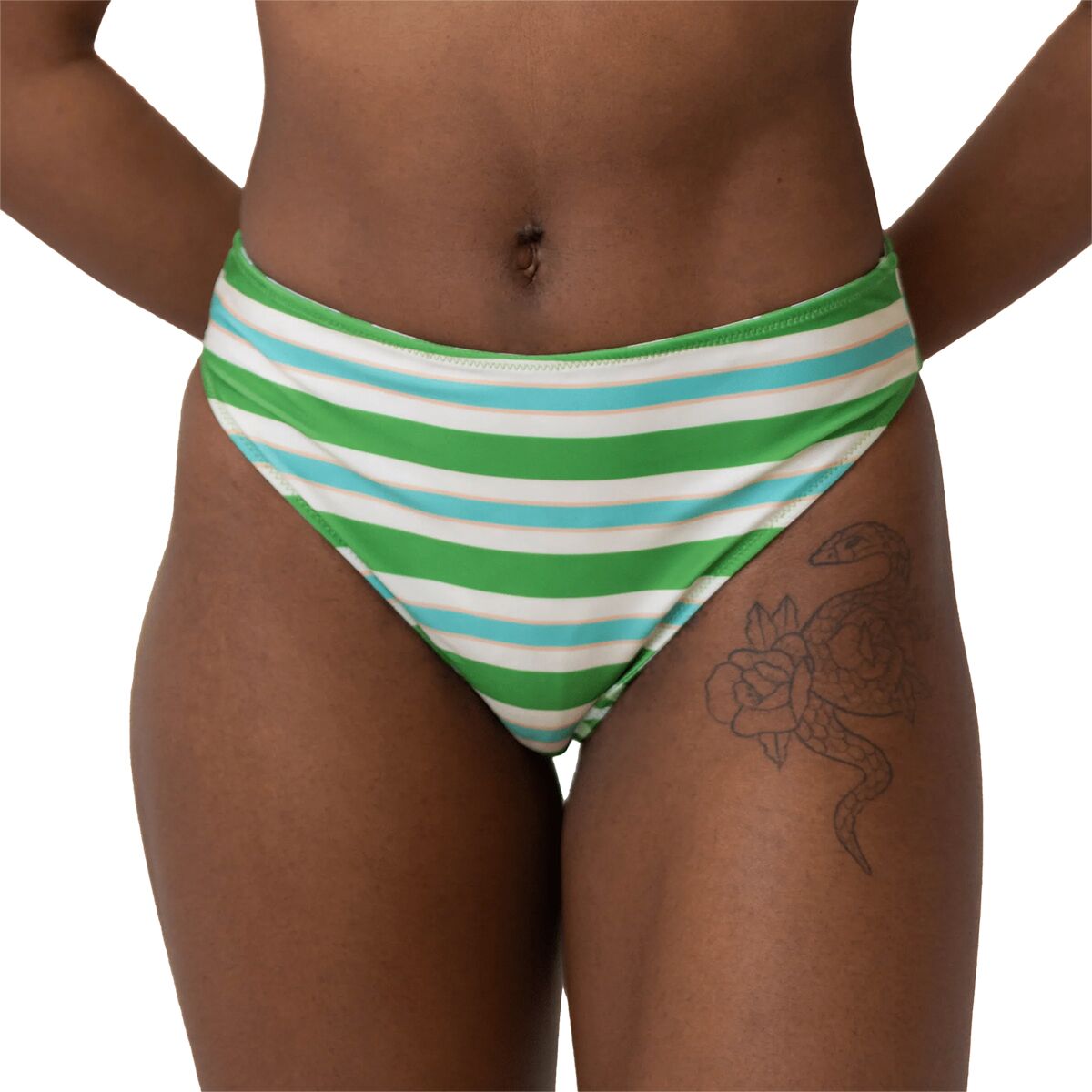 Image of Nani Swimwear Reversible High Leg Bikini Bottom - Women's Verde, XS
