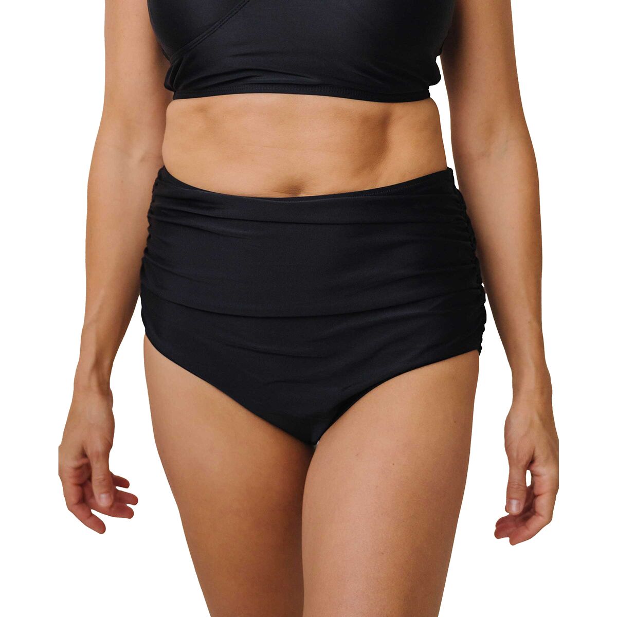 Nani Swimwear Nani Swimwear Ruched High Rise Bikini Bottom - Women's Black, XS