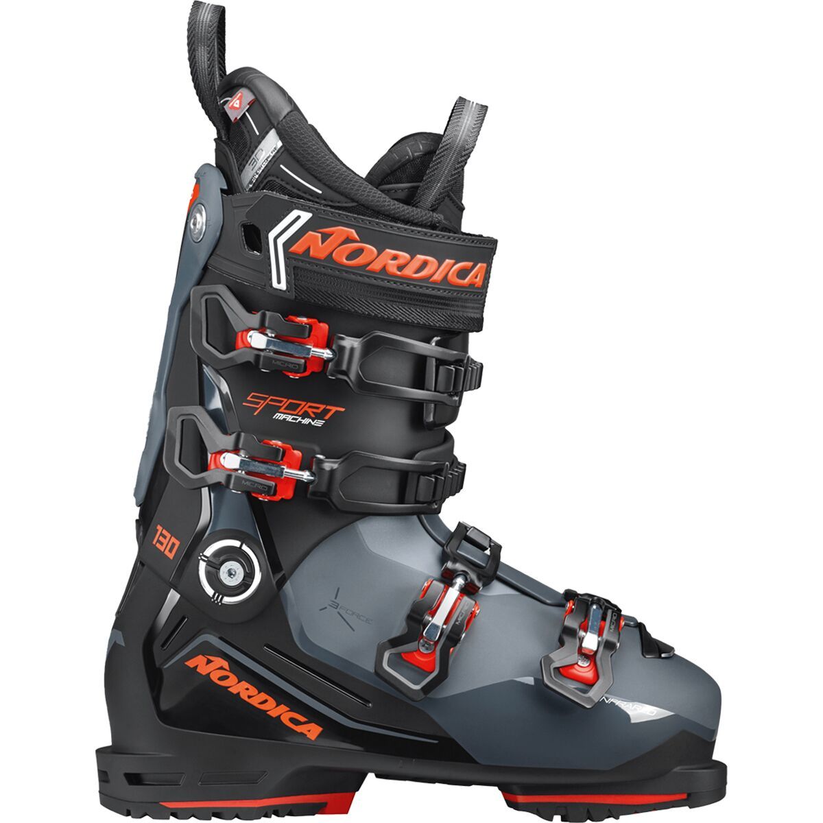 Nordica Sportmachine 3 130 Ski Boot - 2025 Black/Anthracite/Red, 29.5