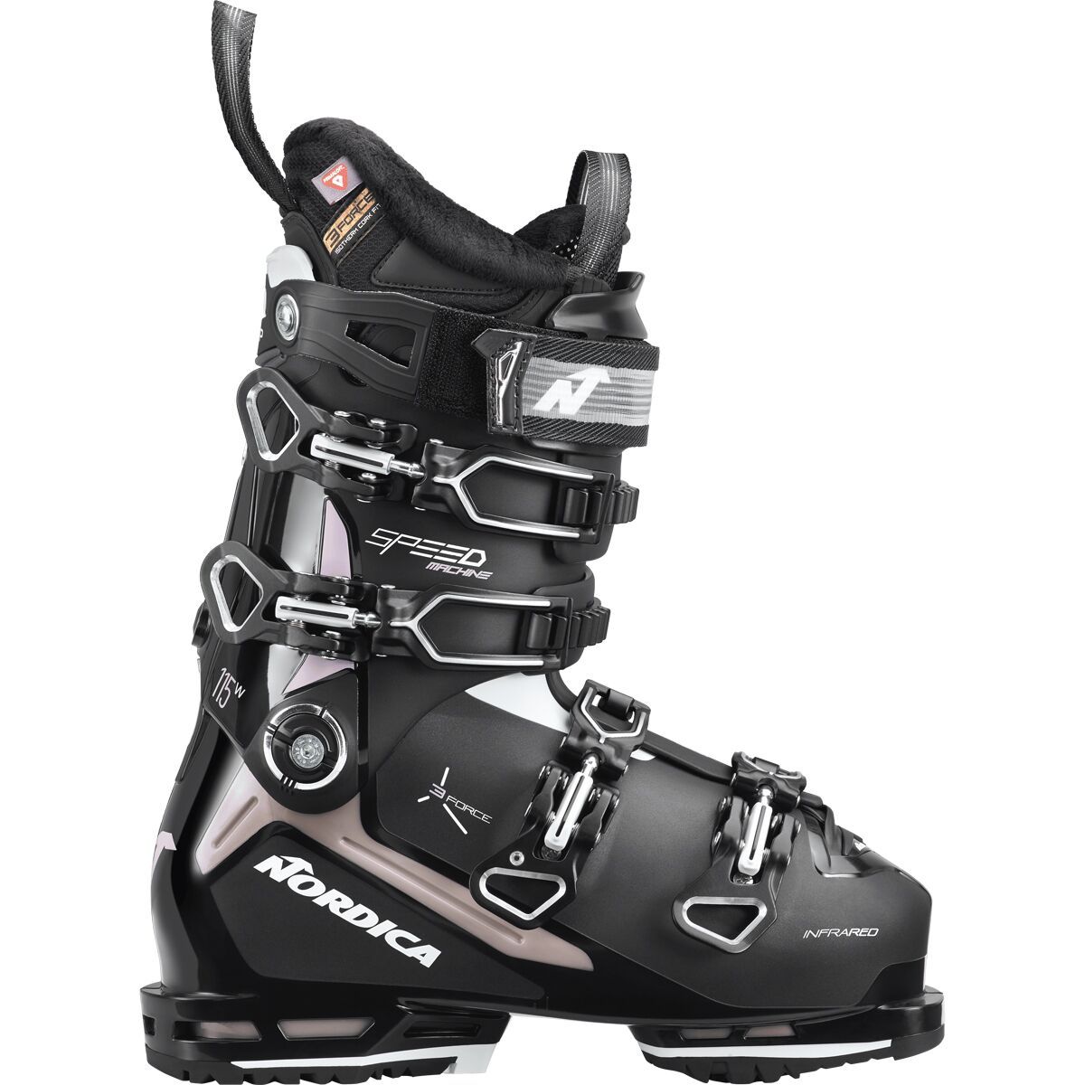 Nordica Speedmachine 3 115 Ski Boot - 2025 - Women's Black/Rose/White, 26.5