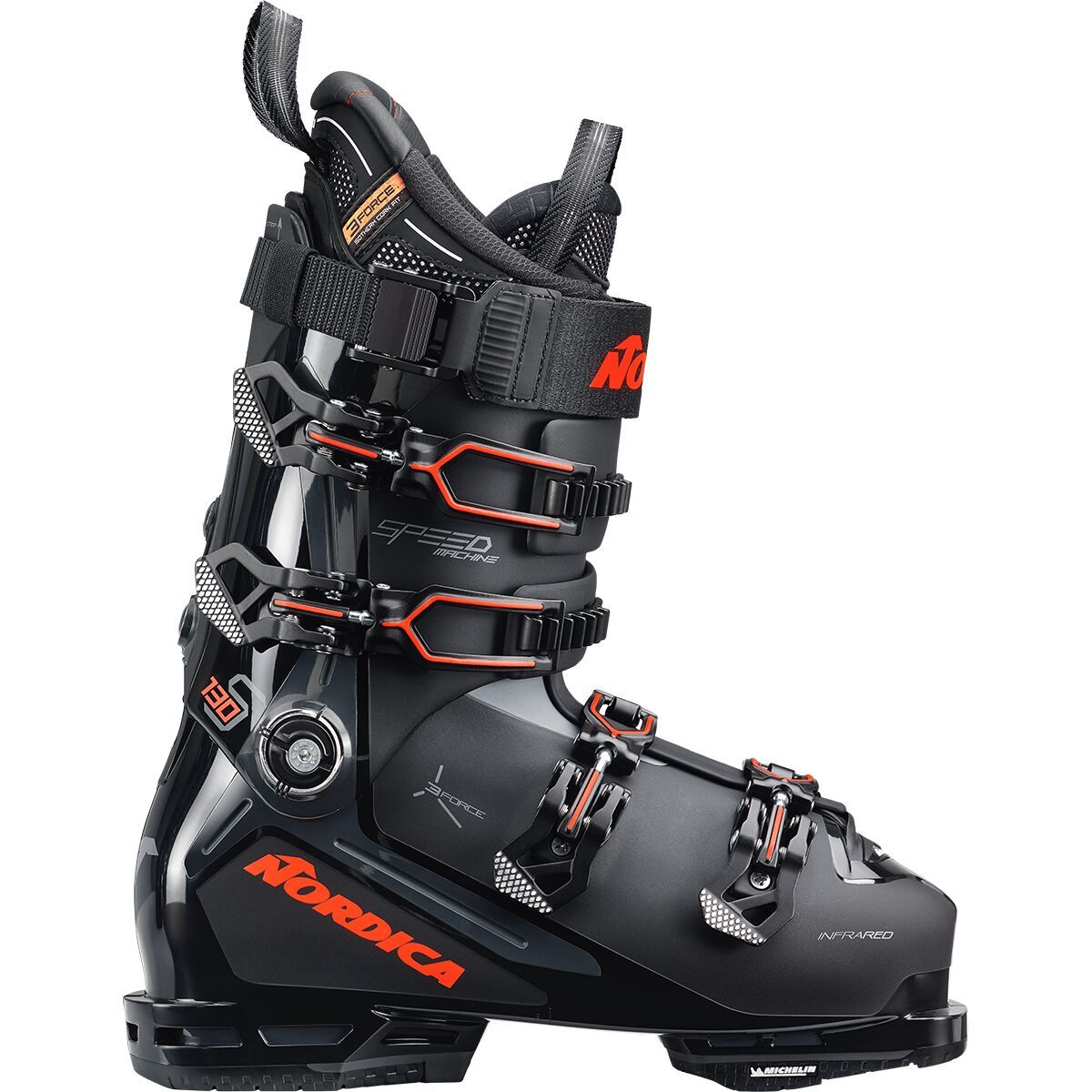 Nordica Speedmachine 3 130 S Ski Boot - 2025 Black/Red, 26.5