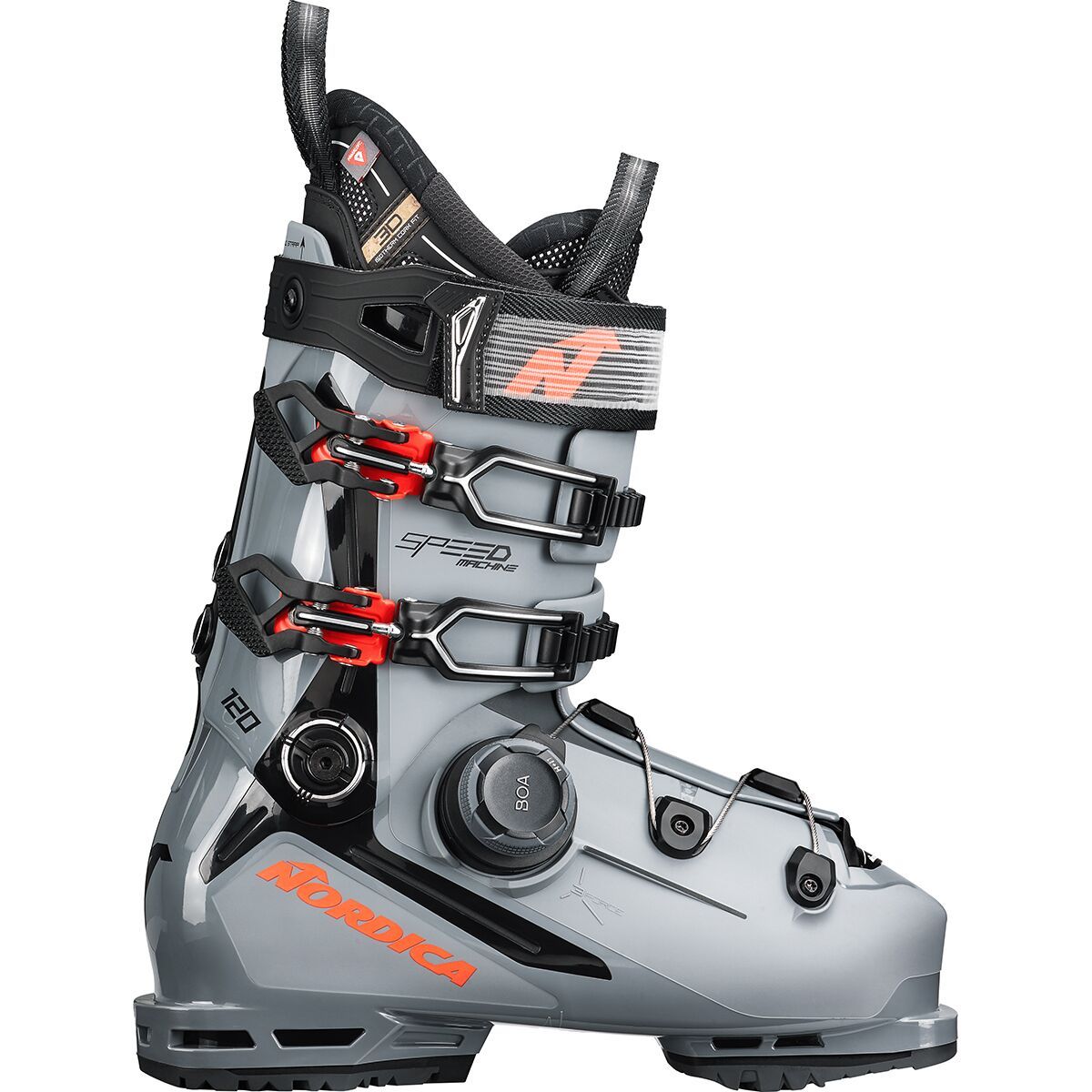 Image of Nordica Speedmachine 3 Boa 120 Ski Boot - 2026 Grey/Black/Red, 25.5