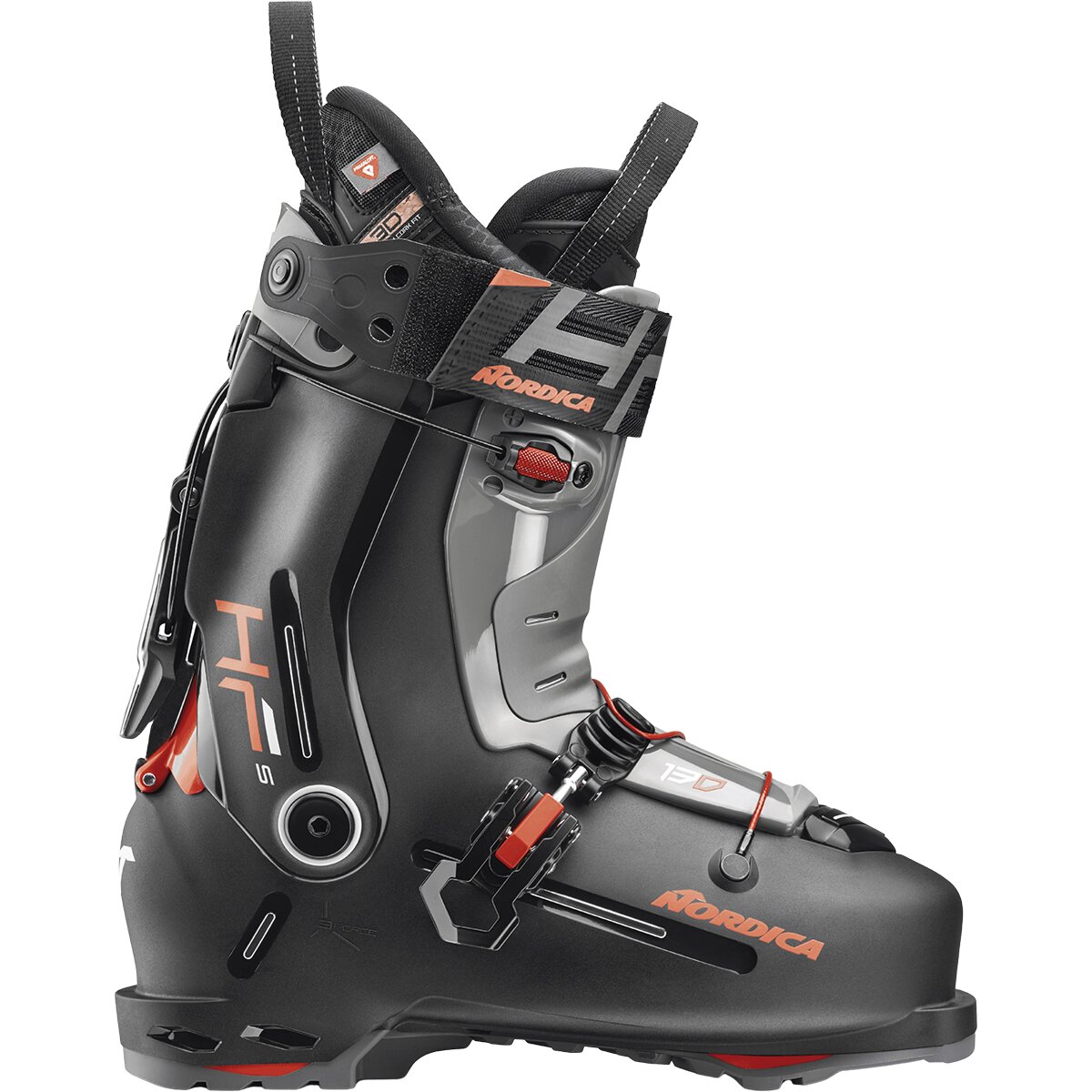 Image of Nordica HF S 130 GW Ski Boot - 2027 Black/Dark Grey/Red, 29.5