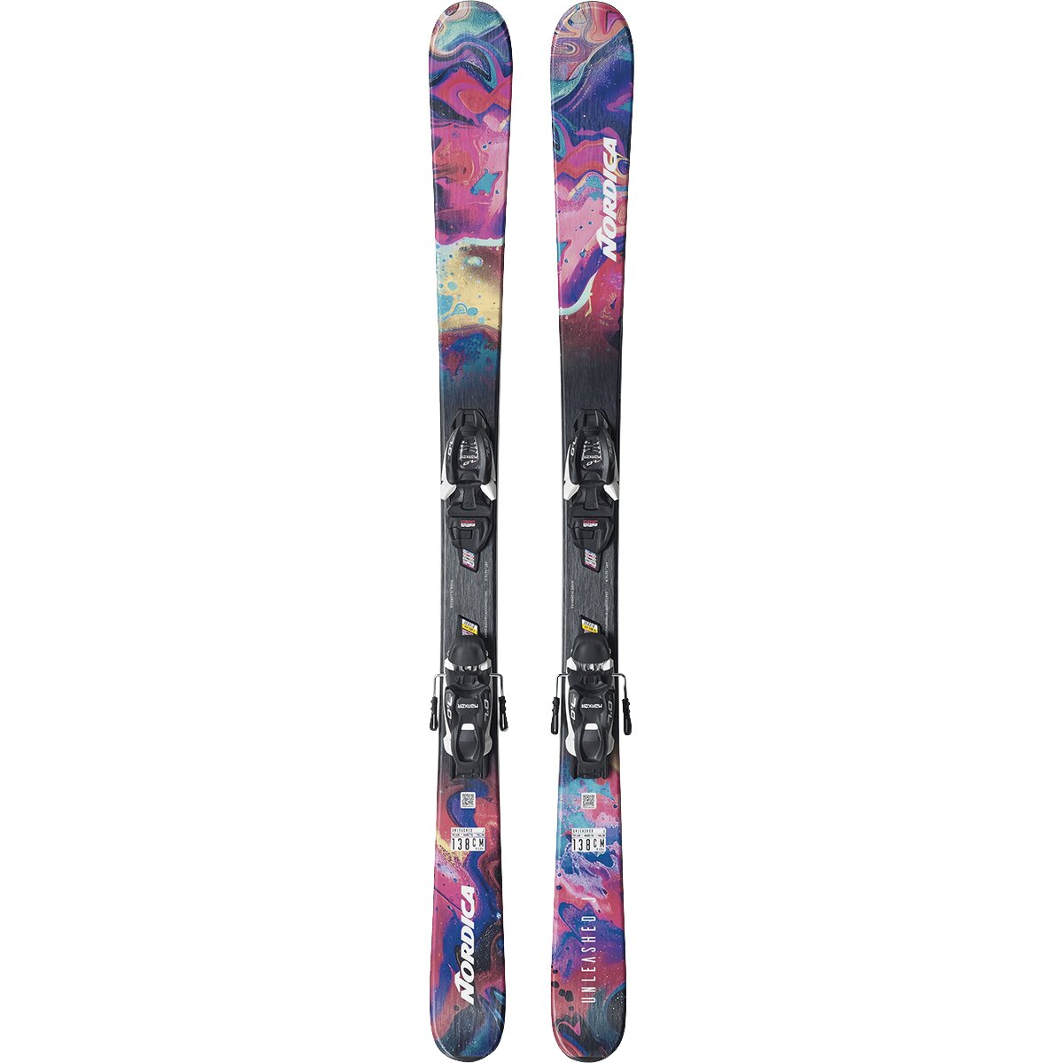 Image of Nordica Unleashed J Ski w/ 7.0 WB Binding - 2027 - Kids' Rainbow, 138cm