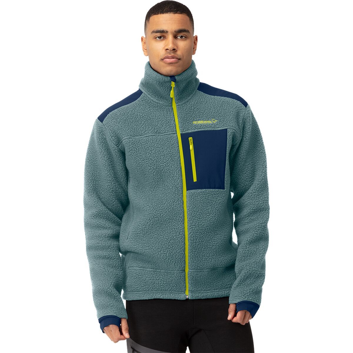 Image of Norrona Trollveggen Thermal Pro Fleece Jacket - Men's North Atlantic/Indigo Night, XL