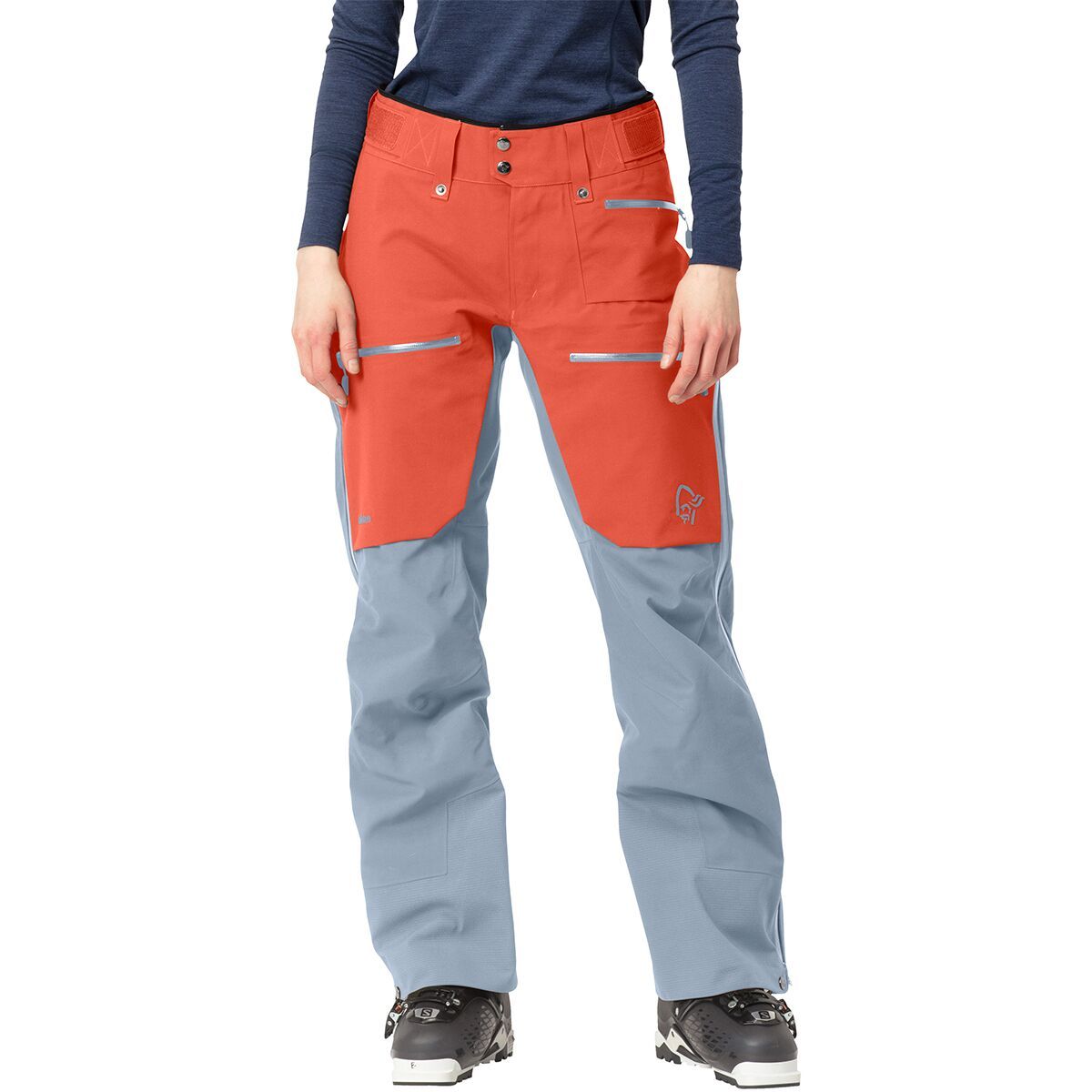 Image of Norrona Lofoten GORE-TEX PRO Pant - Women's Orange Alert/Blue Fog, XL
