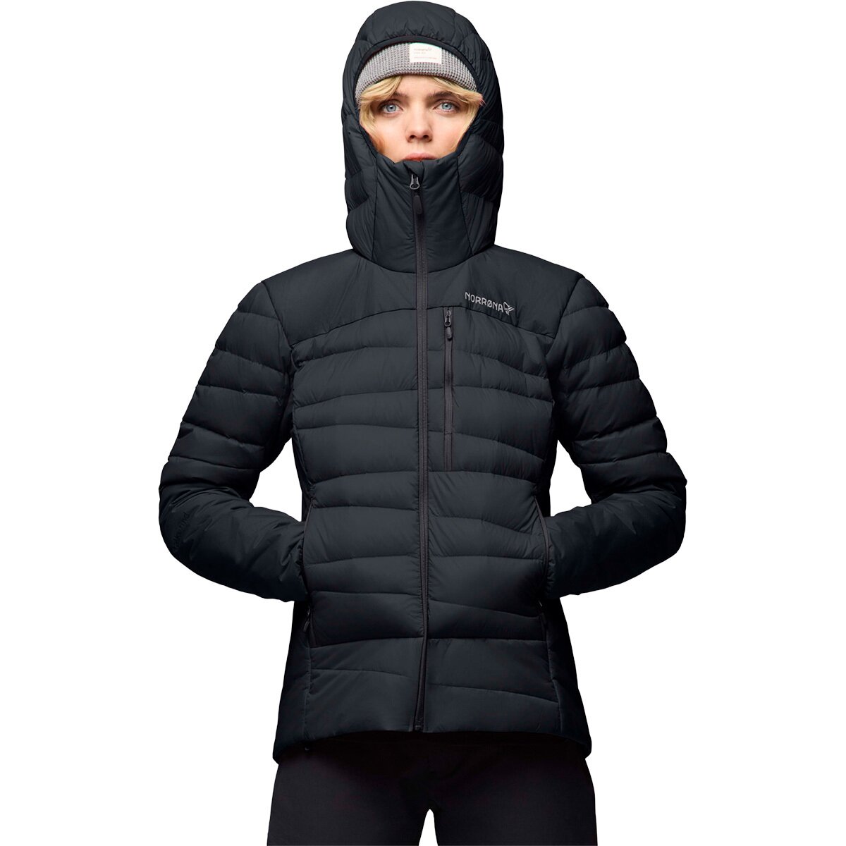 Image of Norrona Falketind Down750 Hooded Jacket - Women's Caviar, L