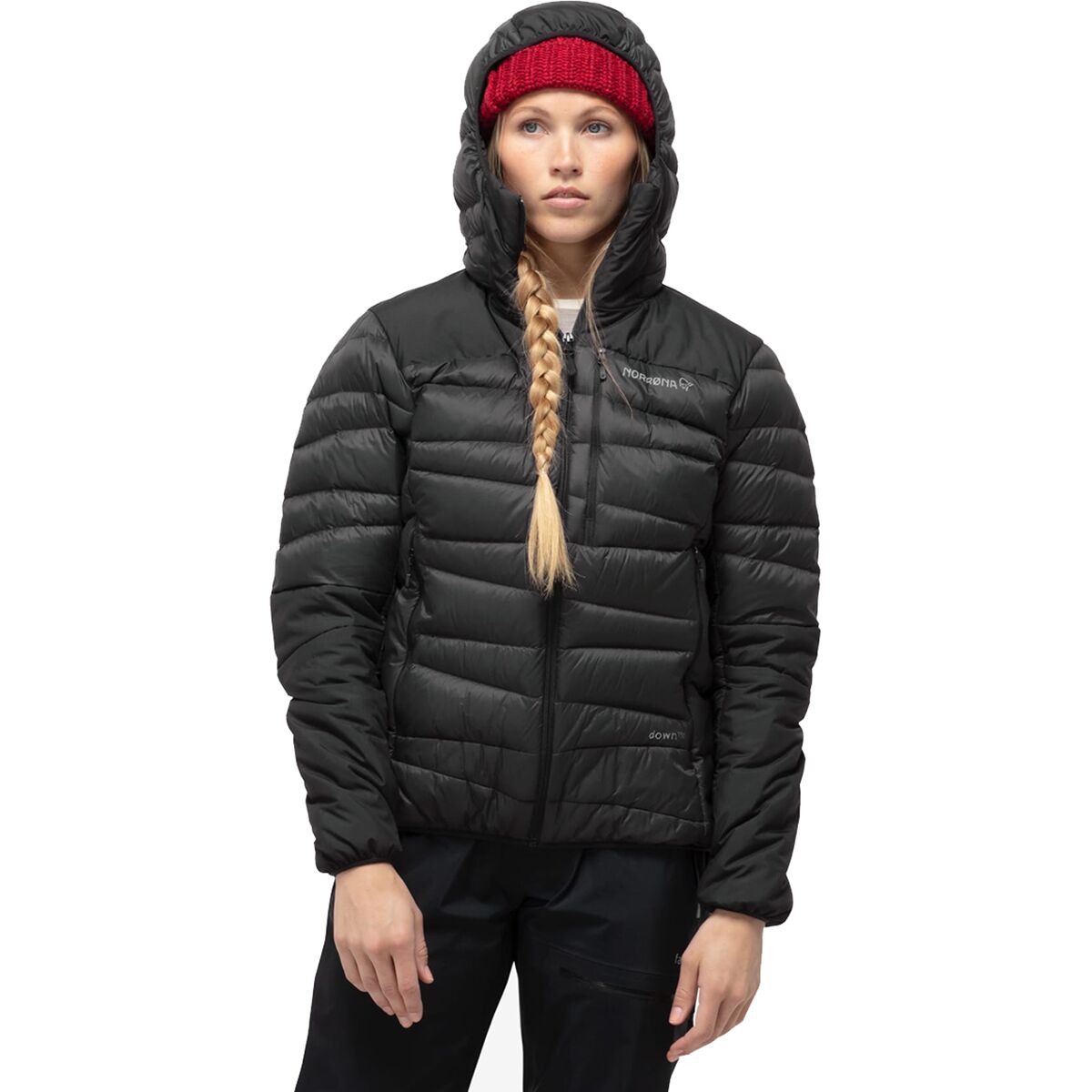 Image of Norrona Falketind Down750 Hooded Jacket - Women's Caviar, XS