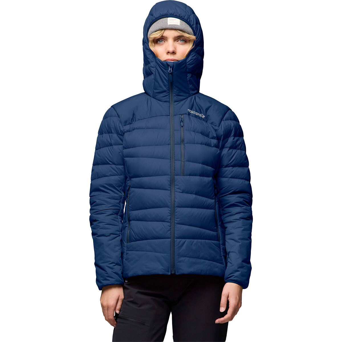 Image of Norrona Falketind Down750 Hooded Jacket - Women's Indigo Night, XS