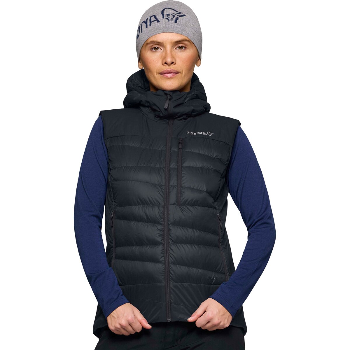 Image of Norrona Falketind 750 Down Vest - Women's Caviar, XS
