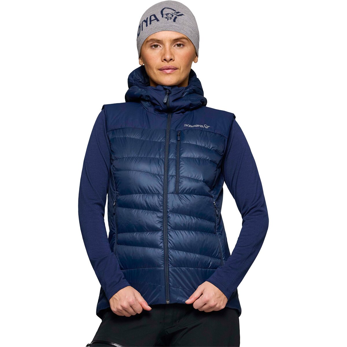 Image of Norrona Falketind 750 Down Vest - Women's Indigo Night, M