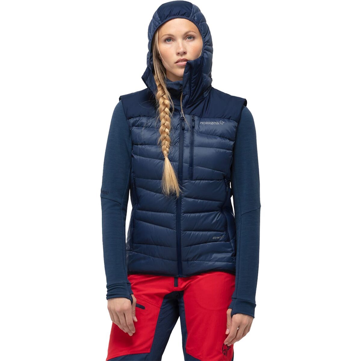 Image of Norrona Falketind 750 Down Vest - Women's Indigo Night, M