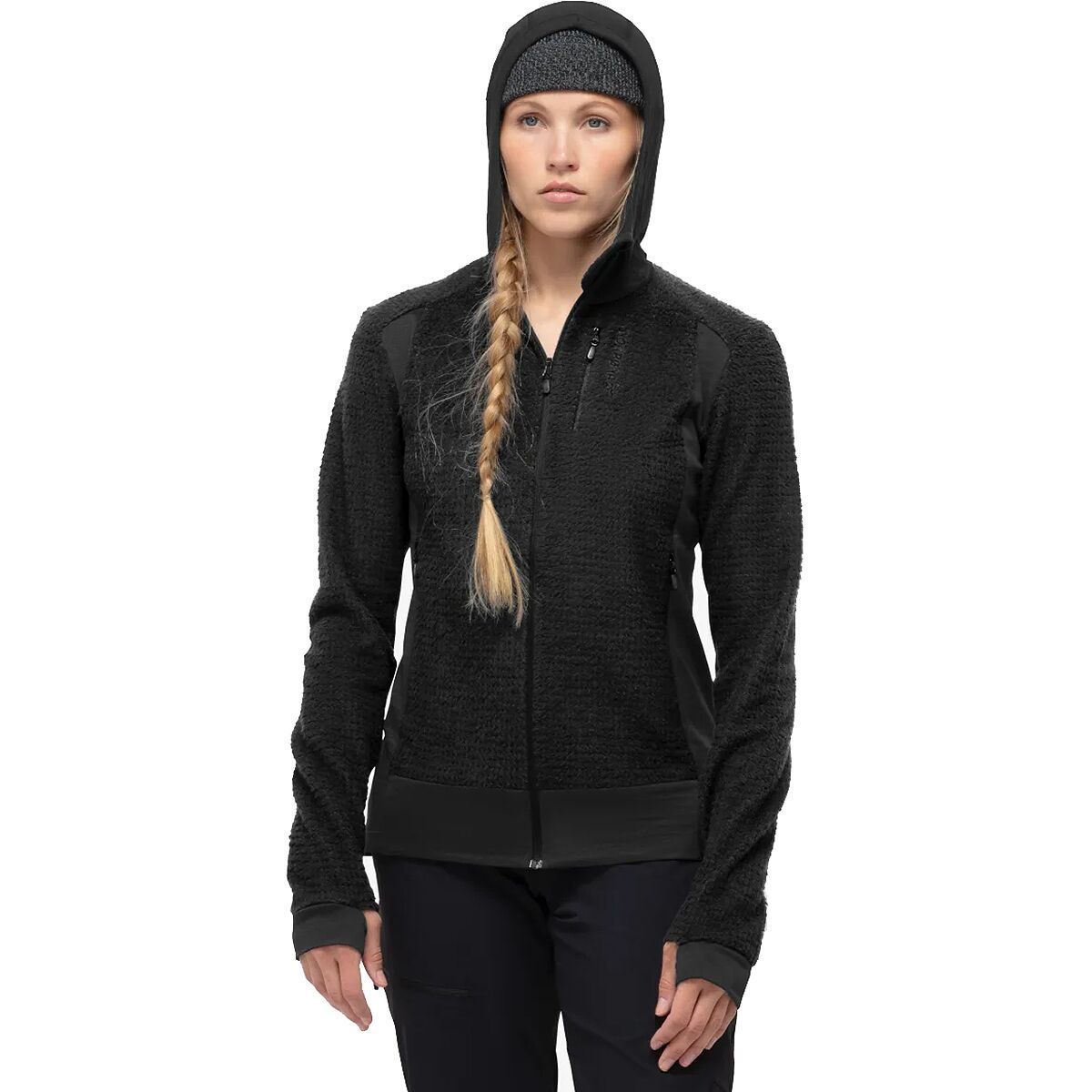 Image of Norrona Falketind Alpha120 Zip Hooded Jacket - Women's Caviar, XL