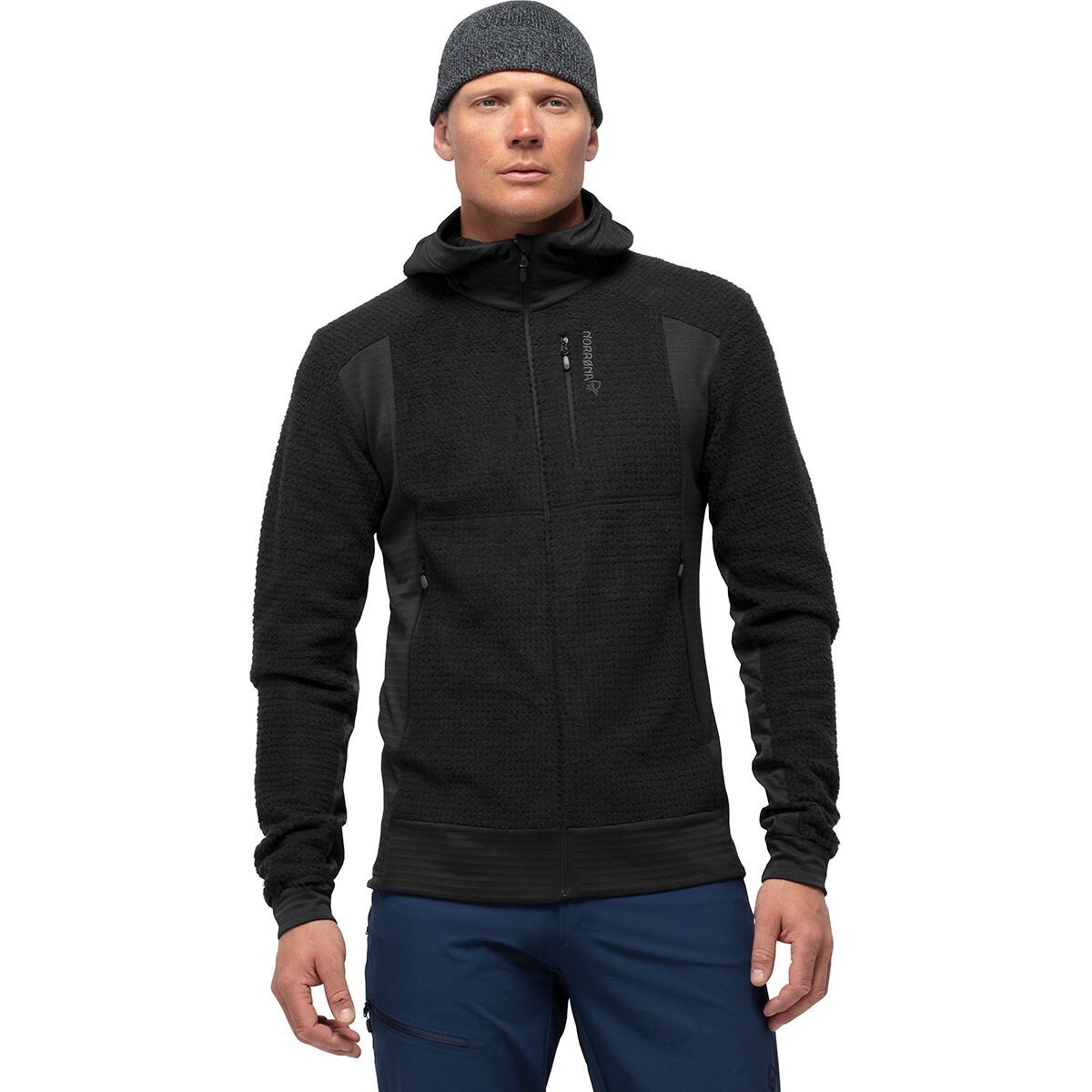 Image of Norrona Falketind Alpha120 Zip Hooded Jacket - Men's Caviar, S