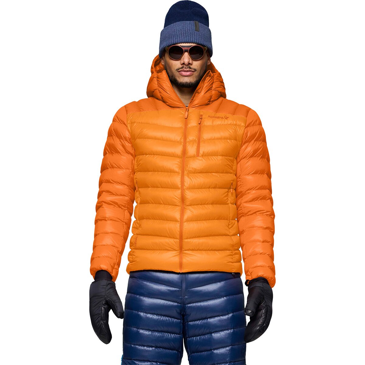 Image of Norrona Lyngen Down850 Hooded Jacket - Men's Exuberance/Gold Flame, M