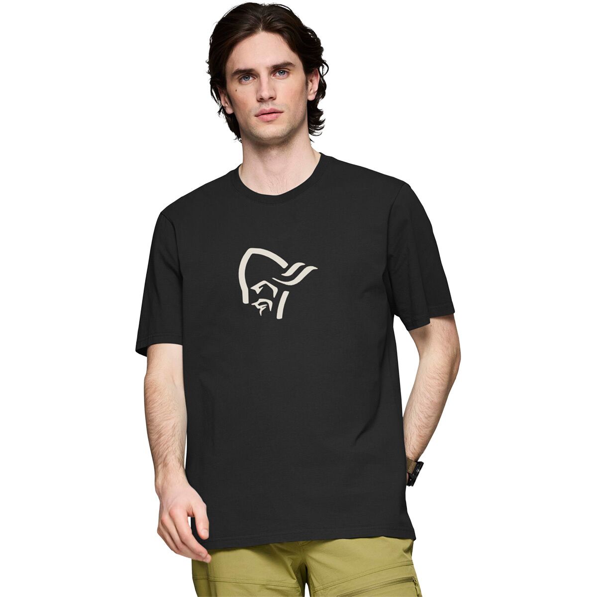Image of Norrona /29 Cotton Viking T-Shirt - Men's Caviar/Snowdrop, S