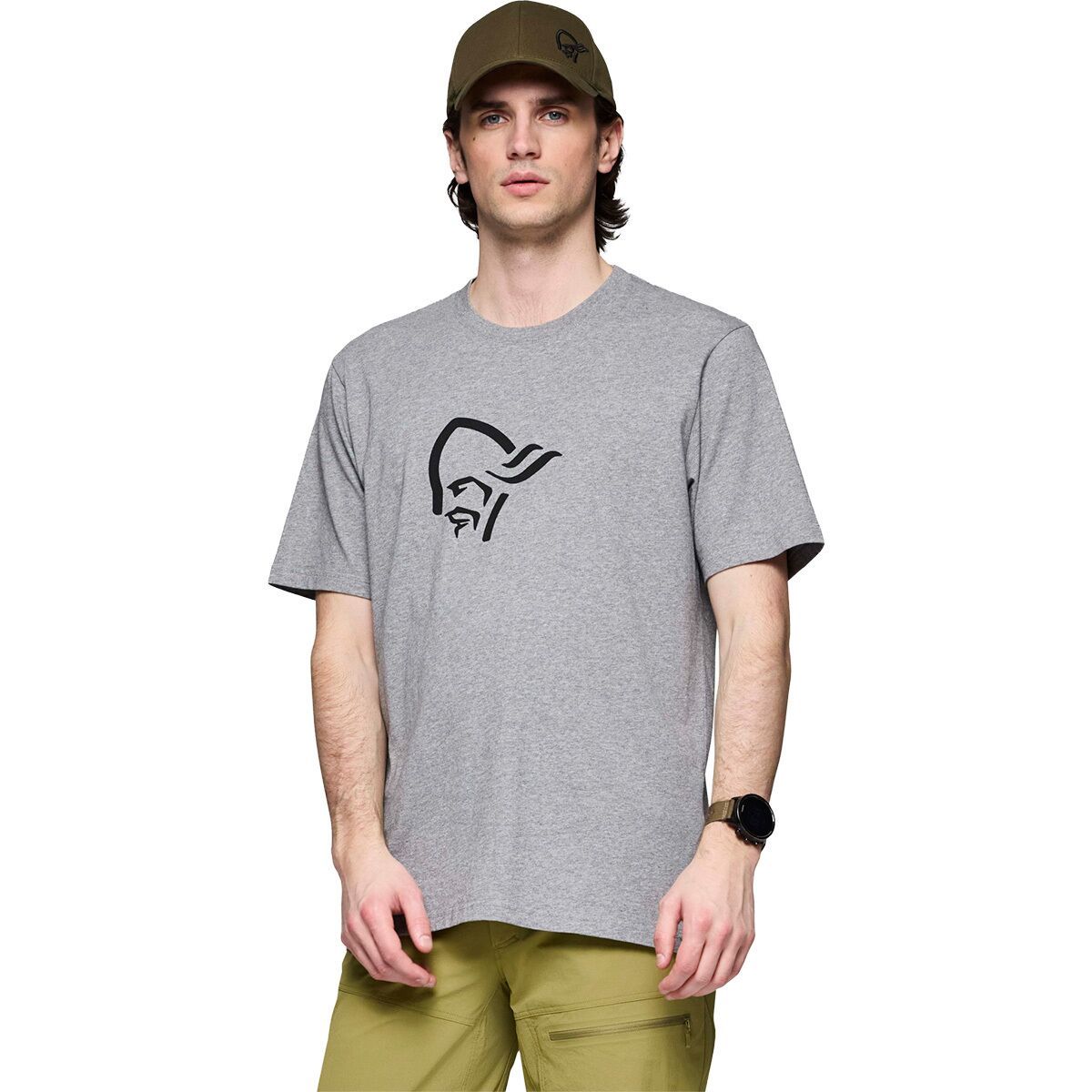 Image of Norrona /29 Cotton Viking T-Shirt - Men's Grey Melange/Caviar, L