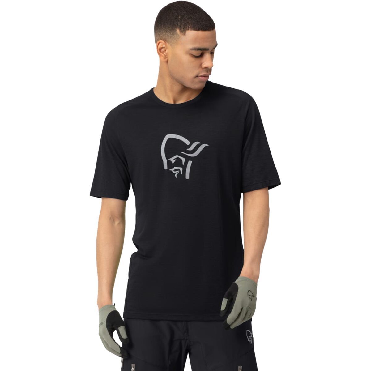 Image of Norrona Fjora Wool T-Shirt - Men's Caviar, L