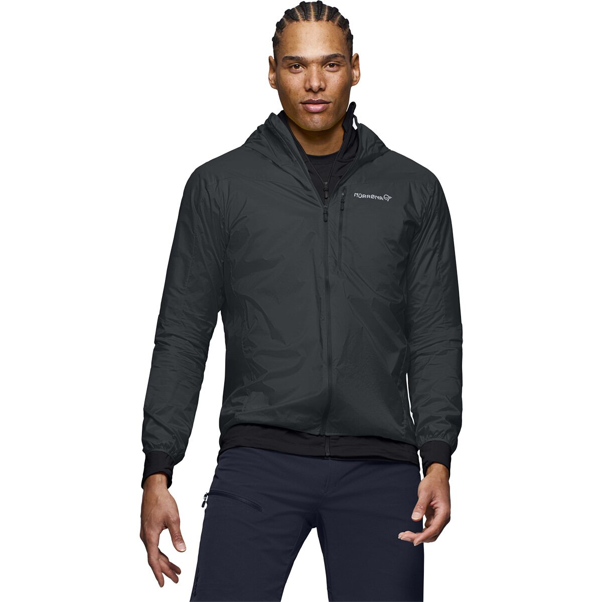 Image of Norrona Falketind Aero60 Hood Windbreaker - Men's Caviar, L