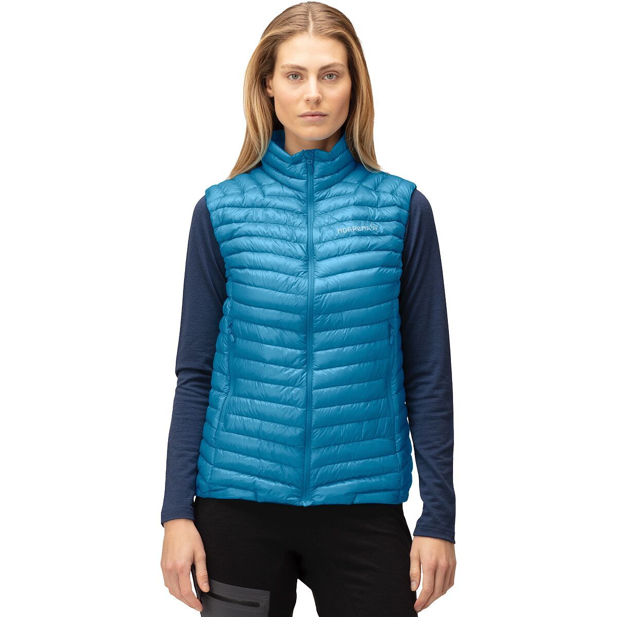 Norrona Trollveggen Superlight Down850 Vest - Women's Hawaiian surf, L