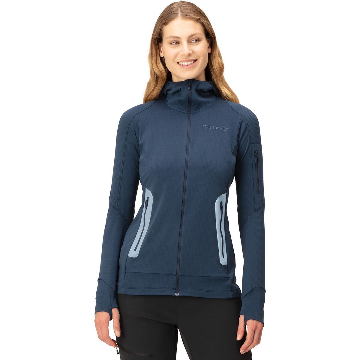 Norrona Falketind Power Grid Hooded Jacket - Women's Indigo Night, S