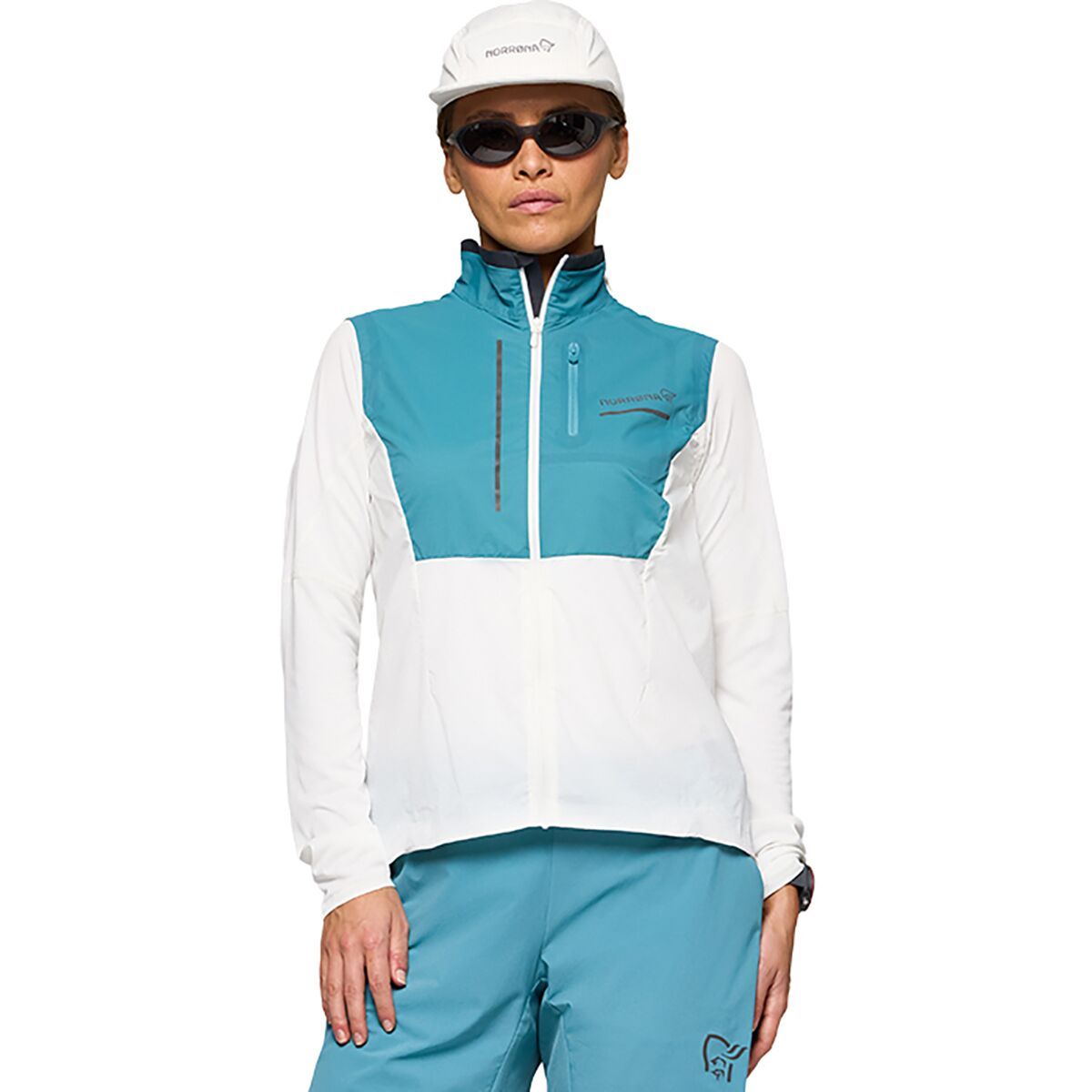 Image of Norrona Senja Aero90 Vest - Women's Brittany Blue/Snow White, M